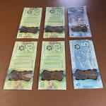 Vintage Canadian Polymer Banknotes Set (6)