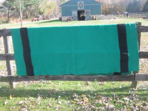 Hudson Bay Vintage Wool Blanket Emerald Green 93"x74