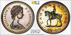 1973 RCMP Silver Dollar - Stunning Toned Coin
