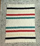 Rare 1920s Hudson Bay Striped Wool Blanket 65x79