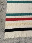 Rare 1920s Hudson Bay Striped Wool Blanket 65x79