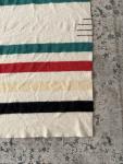 Rare 1920s Hudson Bay Striped Wool Blanket 65x79