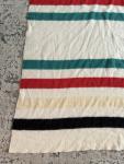 Rare 1920s Hudson Bay Striped Wool Blanket 65x79
