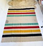 1930s Hudson Bay Multicolor Stripe Wool Blanket