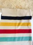 1930s Hudson Bay Multicolor Stripe Wool Blanket