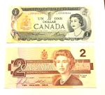 1973 and 1986 Canadian Dollar Bills Set