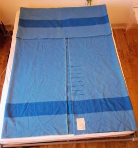 Vintage Hudson Bay Blue Wool King Blanket