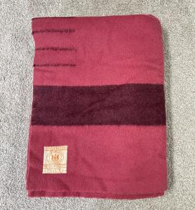 Hudson’s Bay Vintage Cranberry Red Wool Blanket