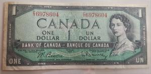 1954 Canada One Dollar Signatures Collectible Coin