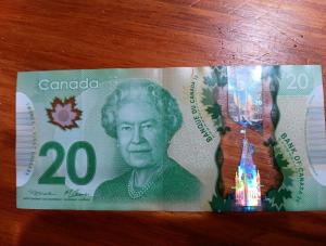 2012 Canadian $20 Dollar Polymer Banknote
