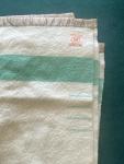 Hudson's Bay Vintage Wool Blanket Cream Green Stripe