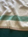 Hudson's Bay Vintage Wool Blanket Cream Green Stripe