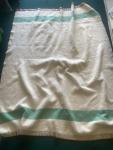 Hudson's Bay Vintage Wool Blanket Cream Green Stripe