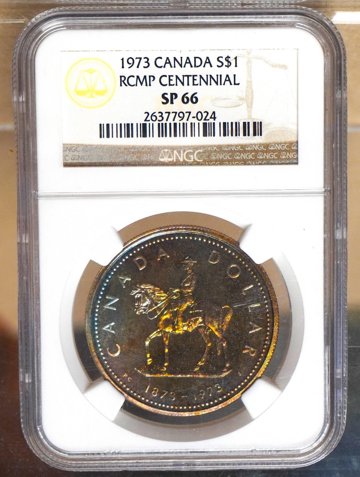 1973 Canada RCMP Centennial Silver Dollar Coin