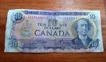 1971 Ten Dollar Canadian Banknote from Ottawa