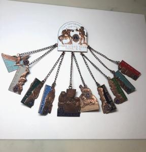 Vintage HOPE LIONS CLUB Copper Enamel Pin Set