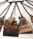 Vintage HOPE LIONS CLUB Copper Enamel Pin Set