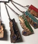 Vintage HOPE LIONS CLUB Copper Enamel Pin Set