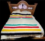 Hudson's Bay Vintage 4 Point Wool Blanket 86"x67