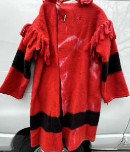 Vintage Red Hudson Bay Blanket Coat