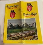 1954 Vintage Canadian Pacific Railway Timetable