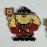 Vintage Canadian Mountie Enamel Fridge Magnets Set