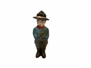 Painted Cast Iron Canadian Mountie Coin Bank
