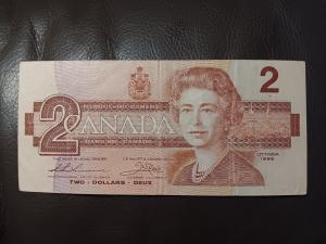 1986 Ottawa Two Dollar Canadian Currency Note