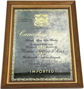 Vintage 1952 Canadian Club Whisky Bar Mirror