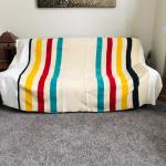 Hudsons Bay Vintage Striped Wool Blanket 90x70”