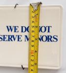 Lord Calvert Whiskey "No Minors" Porcelain Sign