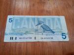 1986 Canadian $5 Bird Banknote Currency Note