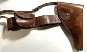 Vintage RCMP Leather Belt with Holster and Pouch