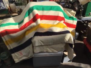 Vintage Hudson Bay 4-Point Wool Blanket