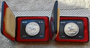 1973 Canada RCMP Mountie Silver Dollar Set