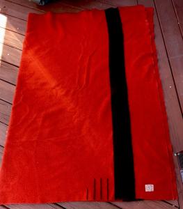 Vintage Hudson Bay Red Wool Striped Blanket 1920s