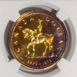 1973 Canada Silver Dollar Rainbow Toned RCMP