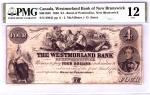 1856 Canada $4 Dollar New Brunswick Note
