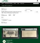 1856 Canada $4 Dollar New Brunswick Note