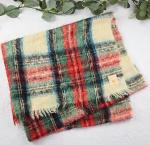 Vintage Hudson's Bay Mohair Plaid Throw Blanket