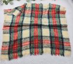 Vintage Hudson's Bay Mohair Plaid Throw Blanket