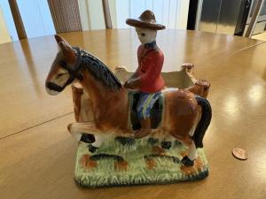 Vintage Royal Canadian Mounted Police Ceramic Planter