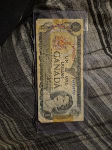 1973 Circulated Canadian One Dollar Bill