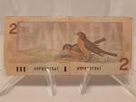 1986 Canadian $2 Bill - Vintage Currency Collectible