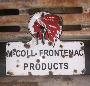 Vintage McColl Frontenac Porcelain Gas Sign