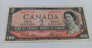 1954 Canadian Two Dollar Bill - Lucky Sevens