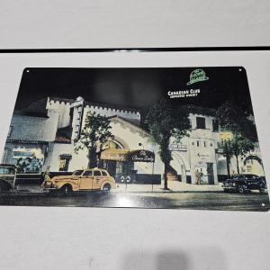 Brown Derby Restaurant Canadian Club Metal Sign