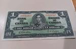 1937 Canadian $1 Banknote Vintage Money Collector's Item