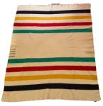Hudsons Bay Vintage Wool Striped Blanket 81x64