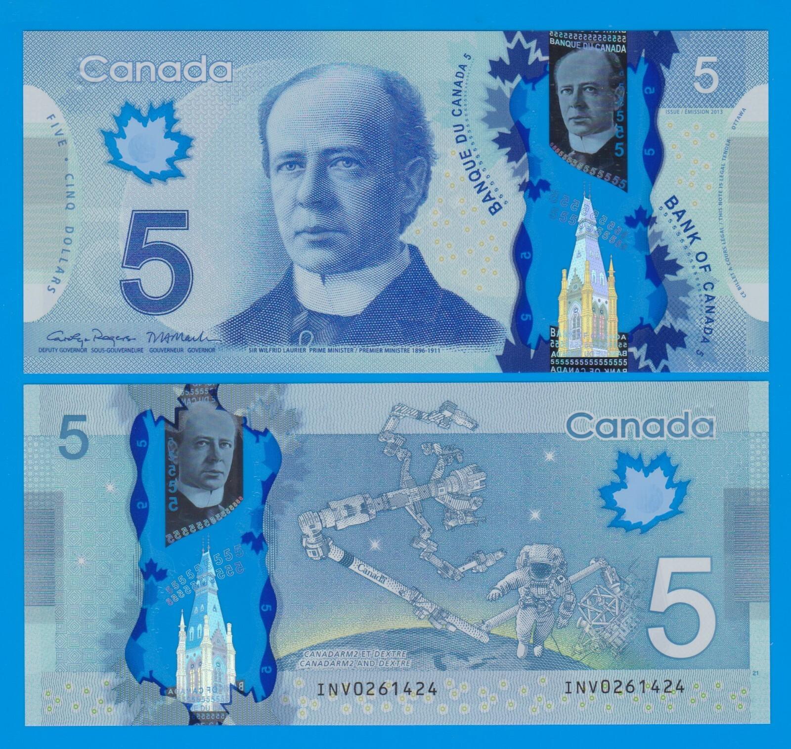 2013 Canada $5 Polymer Note - Rogers/Macklem